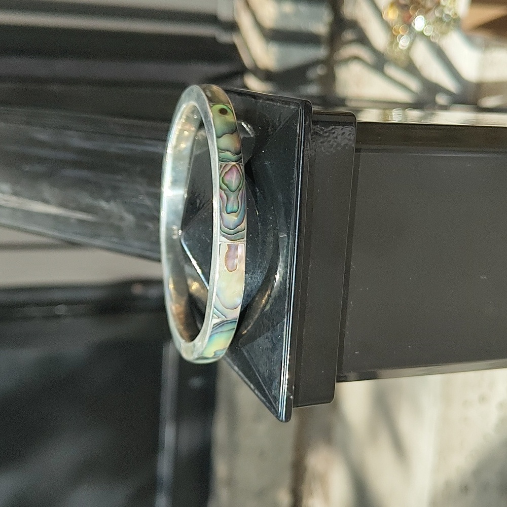 925 Mexico stamped Abalone/ MOP shell bangle